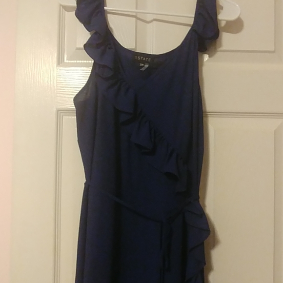 Navy Blue Ruffle Dress - Picture 3 of 3